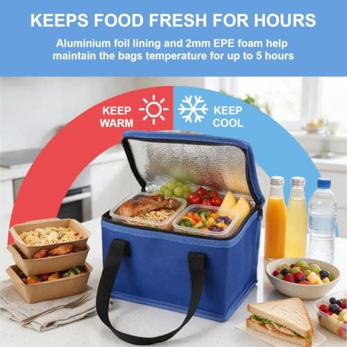 Fashion Stationery Insulated Lunch Bag, Polyester, Small Cooler — view 4