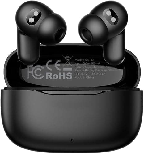 BNARQP MS112 AI Translation Earbuds Real Time, 135 Language Translator Earbuds, Heart Rate Sensing Audifonos Traductores Inglés Español, 4-in-1 Translating Bluetooth Headphones for Travel Black