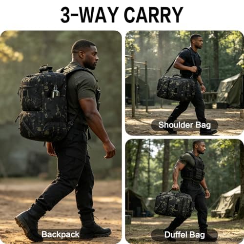 TUGUAN Camo Duffle Backpack for Travel Tactical GymBag Men Luggage Rucksack — view 2