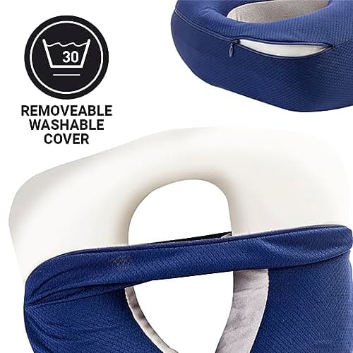 Go Travel Super Supportive & Ergonomic Memory Foam Dreamer Travel Neck Pillow (Light Blue) — view 5