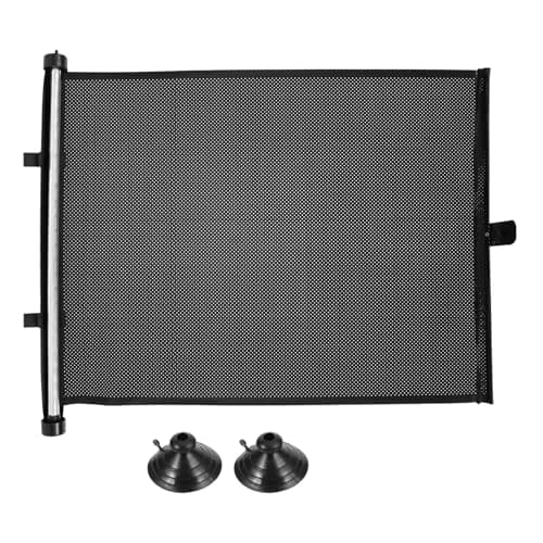 Car Side Window Sun Shade Roller Black PVC for Rear Seats