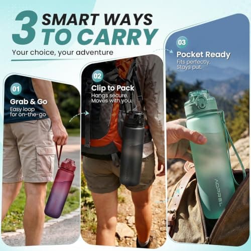 AOPREL Leakproof Water Bottle 1L/650ML with Time Marker, BPA-Free Tritan — view 6