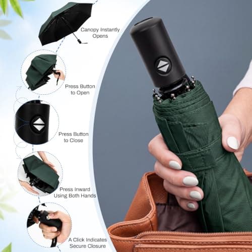 Jexine 20 Pack Compact Umbrellas Bulk, Automatic Open Close Travel Umbrellas for Rain, Windproof Portable Folding Umbrella for Men Women, Small Collapsible Umbrella for Travel Office Wedding — view 4