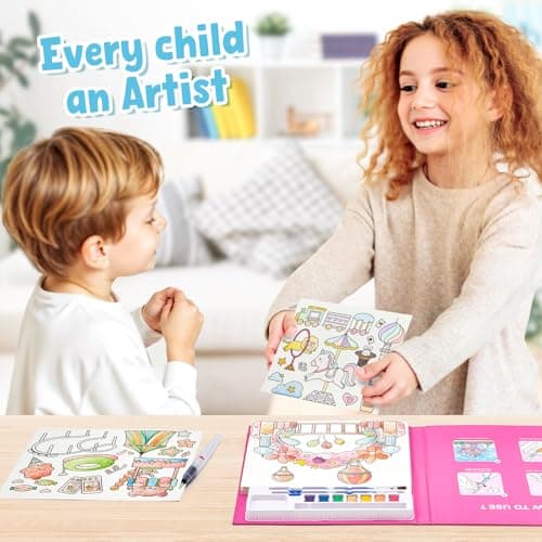 JoyCat Paint with Water Coloring Books for Toddlers (Light Rose Red) — view 4
