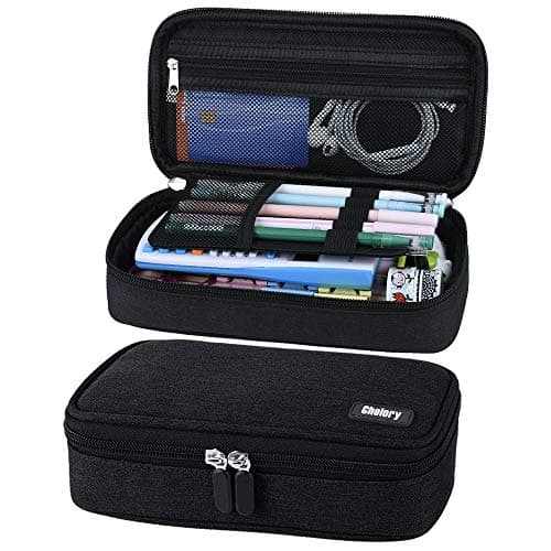 Chelory Big Capacity Pencil Case Large Pencil Cases High Storage Pencil Bag Pouch for Boys Girls Teens Middle College School Office Stationary Supplies Makeup Bag Men Women (Black)
