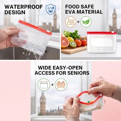 CCWORAN Waterproof Pill Pouch Travel Weekly 7-14 Day Tablet Pill Organiser — view 5