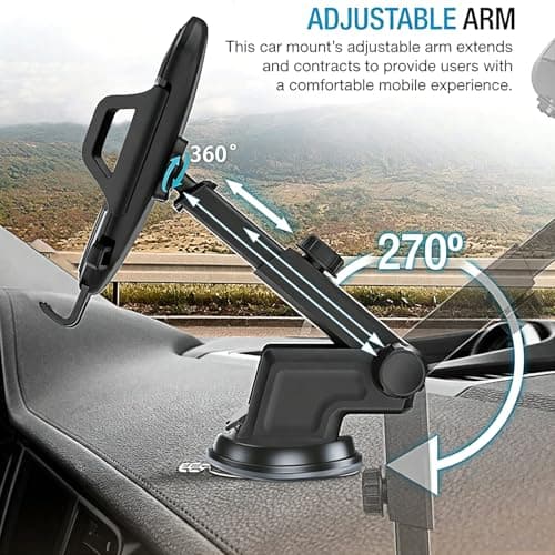 Car Phone Mount,3 in 1 Super Stable for Dashboard/Windscreen/Air Vent Phone Holder for Samsung Galaxy A55 A35 A57 A37 A27 A25 A56 5G A36 A26 A15 A16 A53 A52 A52S S25 Plus/Ultra A32 A13 A03S A34 A22 — view 5