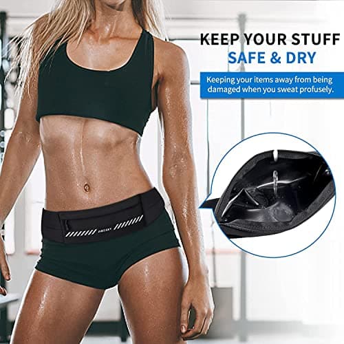 Running Belt Waist Pack Phone Holder Runner Belt Fanny Pack Lightweight Running Pouch for Women Men for iPhone 15 14 13 12 Pro Max, Sweat Resistant Workout Pouch for Running Jogging up to 7.0" — view 5