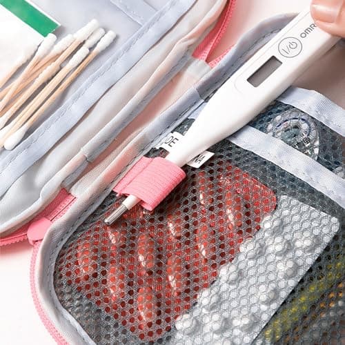 Bncxdc 3 Pieces First Aid Bag Empty, Medicine Travel Storage Bag (Pink) — view 4