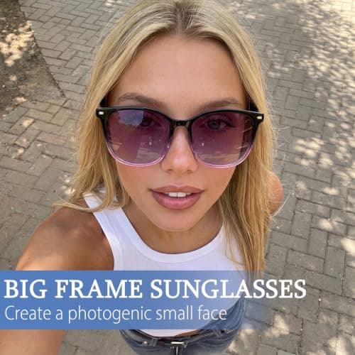 Myiaur 2 Pack Polarised Sunglasses Women Trendy for UV400 Protection — view 3
