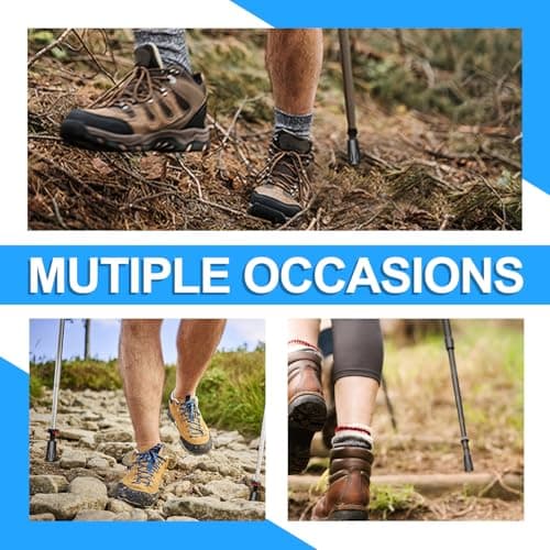 supregear Walking Poles Caps, 8 Pcs Anti-Slip and Shock Absorbing Rubber Feets for Walking Stick, Fits Most Standard Hiking, Trekking, Walking Poles, 11 mm/0.43 inch Diameter — view 3