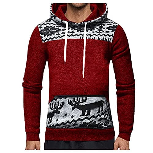 CEWIFO Men Sweatshirt Set Honeymoon Red