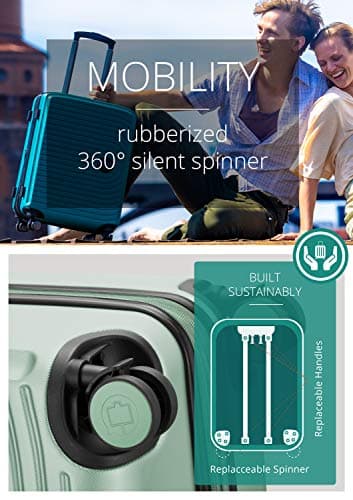 Hauptstadtkoffer MITTE - Hand Luggage, Cabin Trolley with Extension, TSA, 4 Double Spinner, 55 cm, 55 L, Mint — view 3