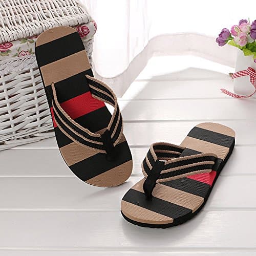 Flip Flop Slippers for Men Outdoor, Lightweight Travel Slippers Men, Black — view 2