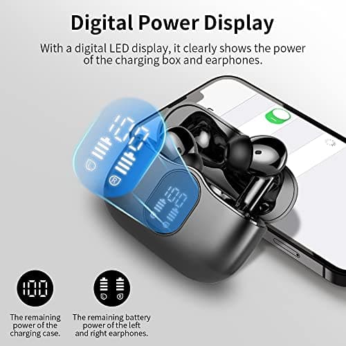 Wireless Earbuds, Bluetooth 5.4 Headphones In Ear with 4 ENC Noise Cancelling Mic, Btootos New Bluetooth Earbuds Mini Deep Bass Stereo Sound, 36H Playtime LED Display Wireless Earphones IP7 Waterproof — view 6