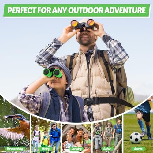 Binoculars for Kids, Kids Binoculars toys for 3 4 5 6 7 8 Years Boys and Girls, Set with Magnifying Glass & Compass - Birthday Gifts Outdoor Toy for Kid Ages 3-8 Toddler Camping (green) — view 6
