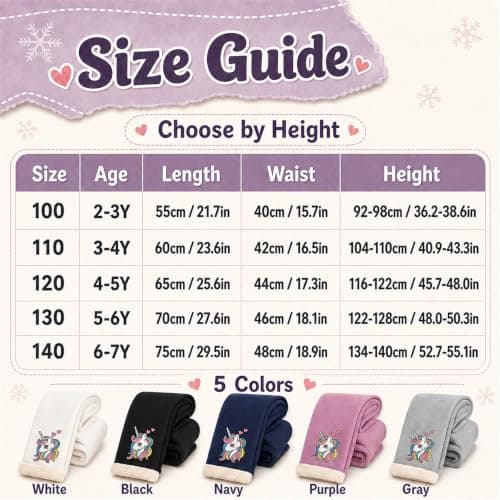 JinBei Girls Fleece Lined Leggings Thick Warm Trousers, 3-4 Years, Black — view 6