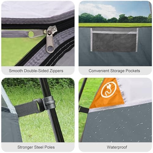 CAMPROS CP Large Family Tent for 6 People, Spacious Waterproof Camping Tent with 182 cm Standing Height, Easy Setup Dome Tent with Separate Living Space & Mesh Ventilation for Family Camping Holidays — view 5