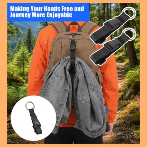 Luggage Straps,3 PCS Adjustable Luggage Straps with Ring Hooks Heavy Duty Suitcase Connector Straps for Attaching Bags Travel Accessories for Luggage Webbing Straps for Backpack or Handbag — view 2