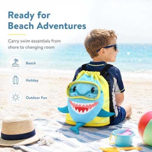 Kynoz Shark Swimming Bag for Kids Drawstring Bags Waterproof Backpacks — view 6