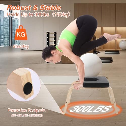REDCAMP Yoga Headstand Bench with Wood Frame and PU Pads, 330 lb Capacity — view 5