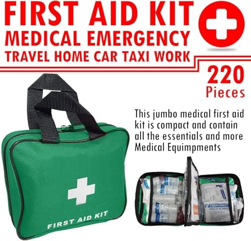 First Aid Kit – Emergency First Aid Refill Reflective Bag with Eyewash, Ice Packs & Emergency Blanket, Safety Essentials for Travel, Car, Home, Camping, Work, Indoor Outdoor Jumbo First Aid — view 6