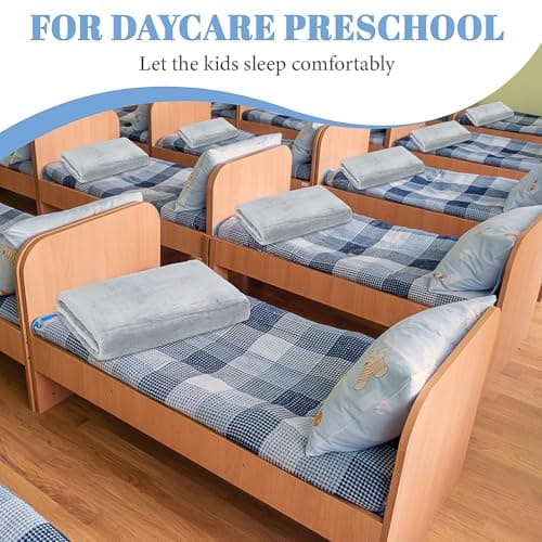 10 Pack Nursery Cot Blanket, 100 x 120 cm Grey Daycare Toddler Blanket — view 4