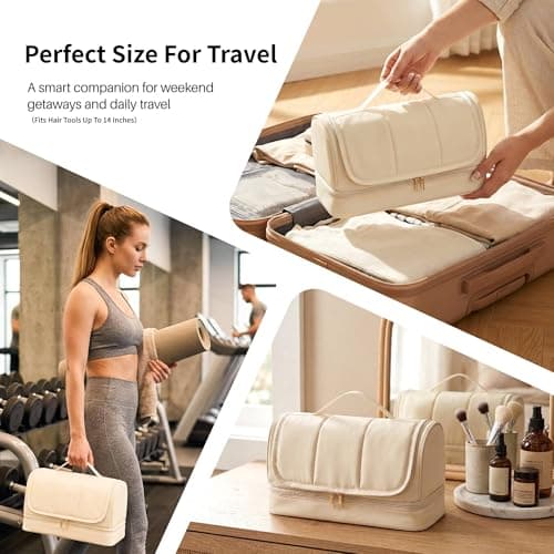 Noldena Hanging Hair Tool Organiser Compatible with Dyson Airwrap, Cream — view 6