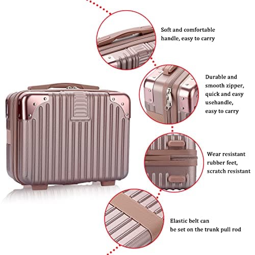 TOLIDA Makeup Travel Case with Elastic Band and Soft Handle, Pink — view 4