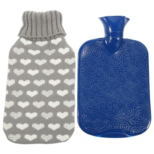 INOOMP 2l Thick PVC Hot Water Bottle with Cotton Cover, Portable Hand Warmer, Outdoor and Travel Winter Accessory, Relieves Arthritis and Provides Comfortable Warmth