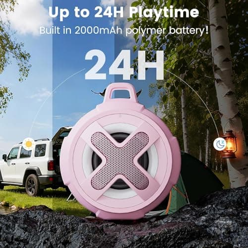 XLeader X8(2 Gen) Bluetooth Shower Speaker, IP67 Waterproof, Small, Pink — view 5