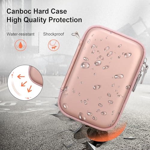 Canboc Hard Case Compatible with Solis 5G WiFi Mobile Hotspot, Travel Router Bag, Mesh Pocket fit Charger Cable and Other Accessories, Rose Gold+Black (Case Only) — view 4