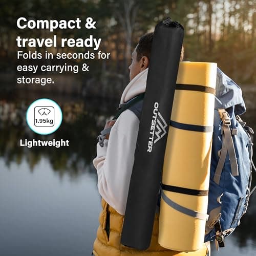 Camping Chair | Lightweight Folding | Portable Chairs for Outdoors | Cup Holder | Storage Cover | Outdoor Leisure Chair Durable with Arm Rest for the Beach, Lawn, Fishing Trip Garden and BBQs Black — view 6