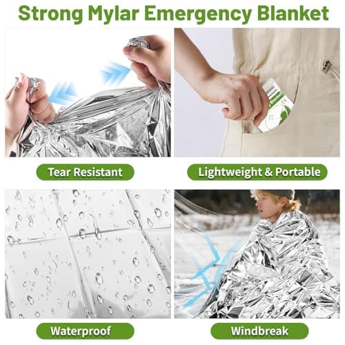 Emergency Thermal Foil Blankets 12-Pack, Survival Blanket 210cm x 130cm — view 2