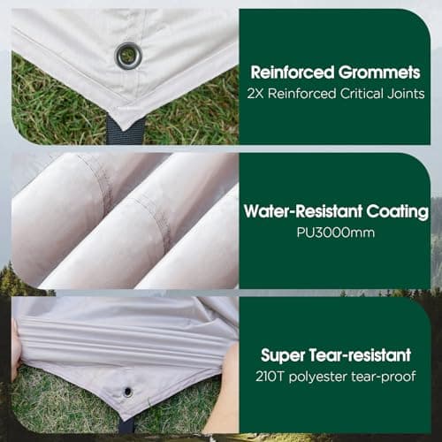 JAICOM Tent Tarp Waterproof - Rain Fly Camping Tarp Light Ripstop Fabric — view 3