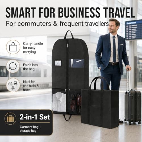 Men’s Suit Garment Bag, Business Travel Garment Bag for Men, Suit Bag for — view 5