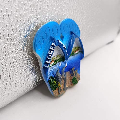 Lloret de Mar Spain 3D Flip Flop Refrigerator Magnet Resin Travel Souvenirs,Handmade Home & Kitchen Decoration Spain Fridge Magnet Collection Gift — view 6