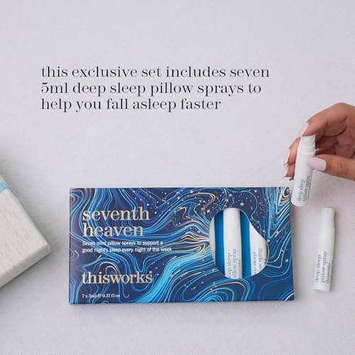 This Works Seventh Heaven Gift Set - Deep Sleep Pillow Spray Infused with Lavender, Camomile and Vetivert - 7 x 5ml Mini Science-Backed Pillow Sprays to Aid Sleep, Perfect for Travel — view 3