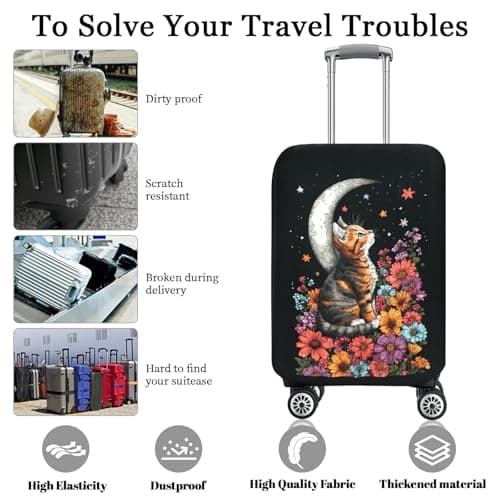 Chostky Luggage Cover for Suicase, Washable & Stretchable Suitcase Cover, Approved Travel Baggage Covers, Personalized Suitcase Protectors Accessories Baggage Covers (Style 8, XL(29-32 Inch)) — view 4