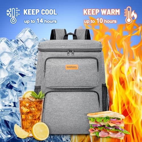 33L Insulated Cooler Backpack Leakproof for Beach Camping Picnic & Travel — view 2