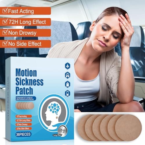Motion Sickness Patches, 36 PCS Anti Nausea Patches for Travel, Sea Sickness Relief, Prevent Vomiting & Nausea — view 2