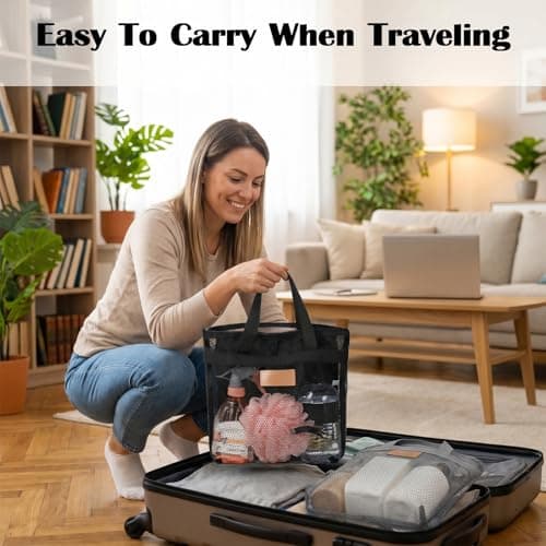 HJZHII 2Pcs Mesh Shower Caddy Bag, Portable Shower Bag — view 5