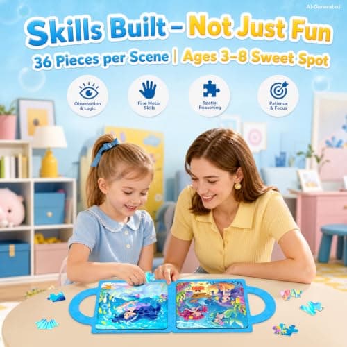 Magnetic Puzzle for Kids 3-8 – Mermaid Travel Puzzle with Carry Handle — view 4