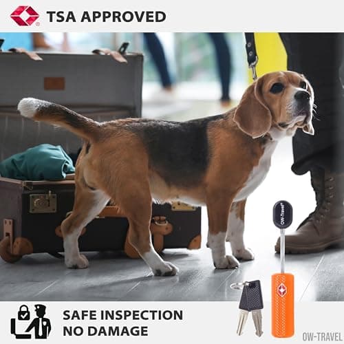 OW-Travel Suitcase Locks with Keys, TSA Approved Luggage Padlocks, Orange 2 — view 5