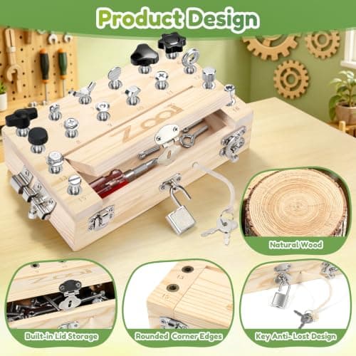 ZOOI Montessori Toys for 3 Year Olds,Montessori Busy Board with Screwdriver — view 5