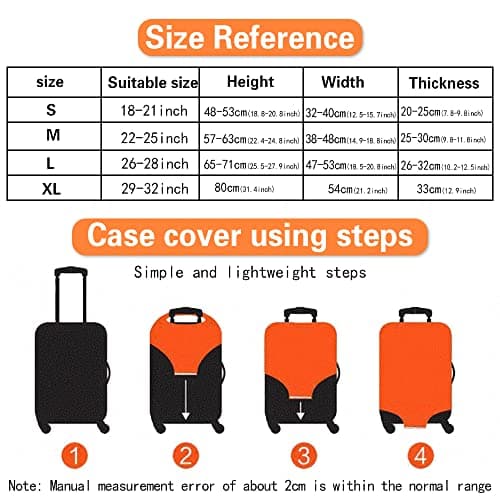 FINDING CASE Initial Letter Printed Design Travel Trolley Case Cover Protector Washable Suitcase Cover Luggage Storage Covers for 18-28 Inch Luggage Cover (XL (29-32 inch Luggage), gold S) — view 2