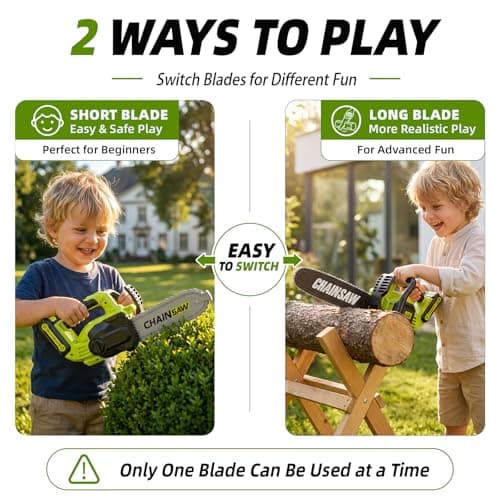 Pandapop Kids Tool Set, 2-in-1 Toy Chainsaw, Kids Outdoor Toys — view 3