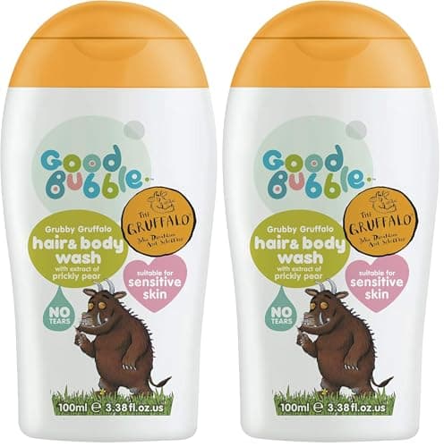 Good Bubble Gruffalo 2-in-1 Kids Hair & Body Wash - No Tears Baby & Toddler Wash 100ml Travel (Pack of 2)