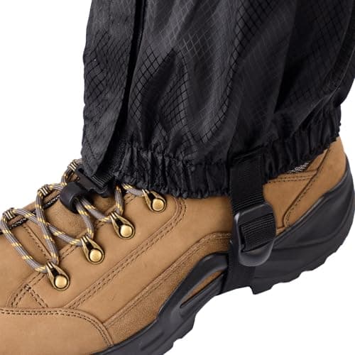 CampTeck U7311 Waterproof Ankle Gaiters – Durable, Windproof, Lightweight with Zipper & Adjustable Strap – Unisex - Black — view 3