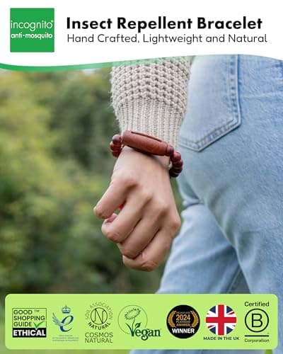 Incognito Mosquito Repellent Bracelet Refillable Wooden Large — view 3